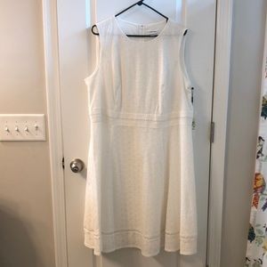White cotton eyelet dress